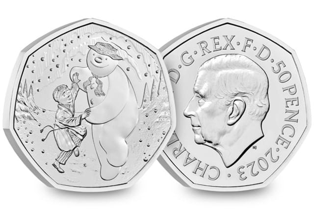 UK 2023 Snowman 50P BU Obv Rev