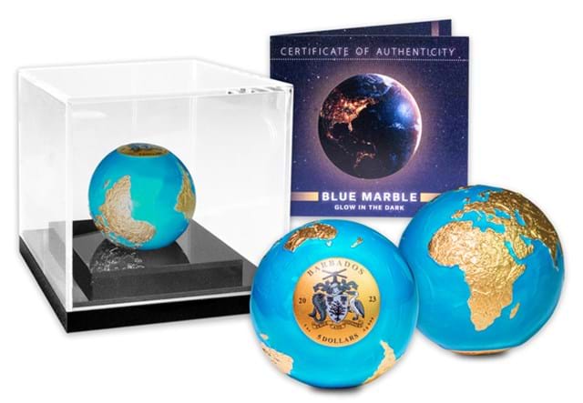 Blue Marble Earth Gold Plated Silver 3Oz Whole Product