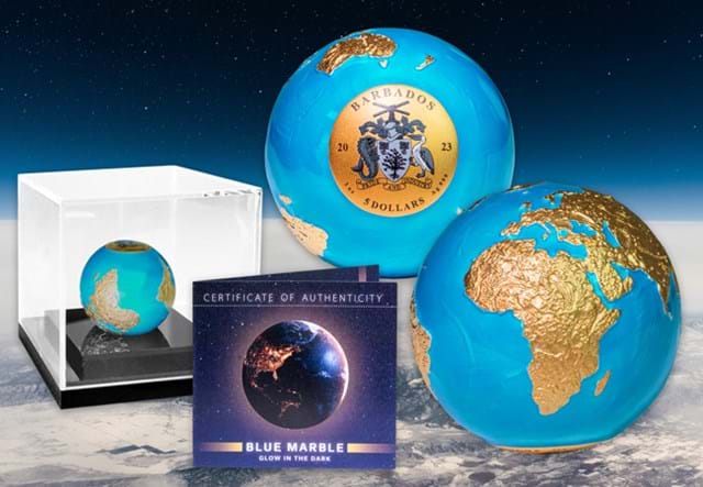 Blue Marble Earth Gold Plated Silver 3Oz Lifestyle 03