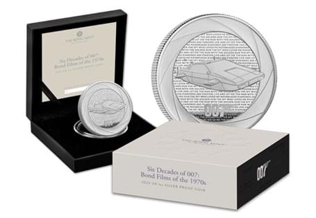 This UK 1oz Silver coin has been issued by The Royal Mint to celebrate six decades of the James Bond legacy. This is the second coin in the series. Struck from 1oz of 99.9% Silver to a Proof finish.