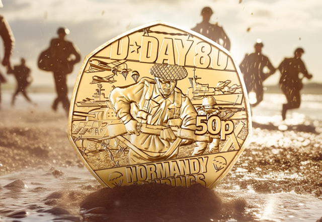 Normandy Landings Gold Plated 50P 2 (1)