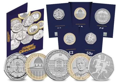 The 2024 Commemorative Coin Pack includes the coins of 2024: RNLI 50p, Olympians and Paralympians 50p, Winston Churchill £2, National Gallery £2, and Bucki