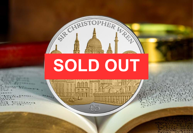DHC1 Christopher Wren Silver Proof £5 Sold Out