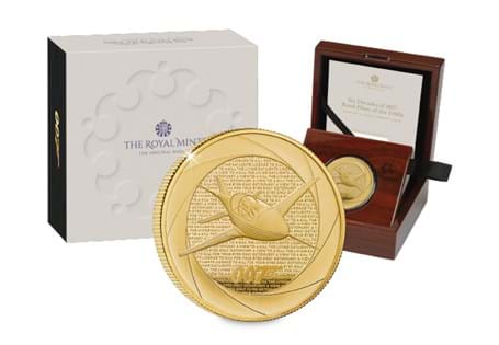 This UK 1oz Gold Proof, issued by The Royal Mint to celebrate six decades of the James Bond legacy. The third coin in the series. Struck from 1oz of 99.99% Gold to a proof finish. Edition Limit: 250