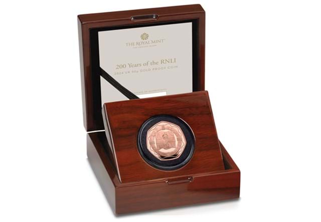 RNL9 RNLI Gold 50P Showing In Official Royal Mint Box