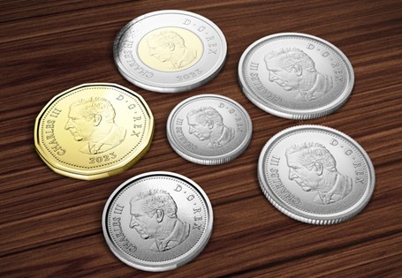 This coin set issued by The Royal Canadian Mint are the first coins to feature the official effigy of King Charles III