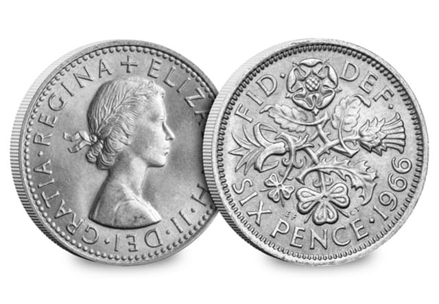 UK 1966 Sixpence Obv Rev