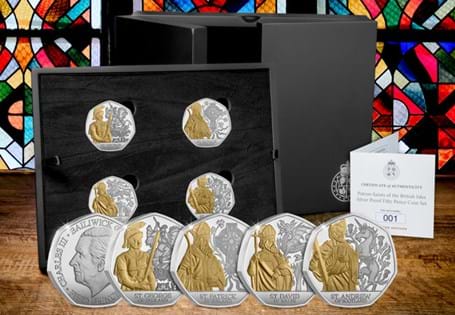 The Patron Saints Silver 50p's have been issued by Jersey in celebration of St. George, St. Patrick, St. David and St. Andrew. Each coin features selective 24 carat gold-plating with a Proof finish.