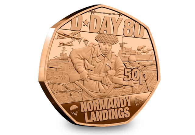 D Day 80Th IOM Gold 50P Normandy Landings Rev