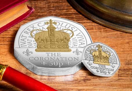 The 2024 King Charles III Inaugural Year 5oz Silver Proof 50p has been issued by Isle of Man to commemorate King Charles III's first year as King. Struck from pure silver with 24ct gold-plating. 
