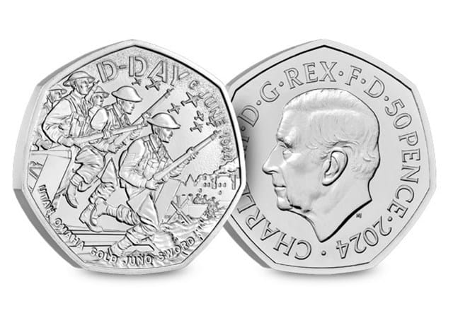 2024 UK D-Day CBU 50p reverse/obverse