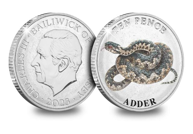 Reptiles 10Ps Coloured Adder Obv Rev