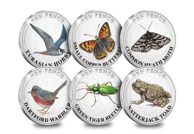 Heathland Animals 10Ps (Coloured) All Rev