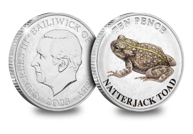 Heathland Animals 10Ps (Coloured) Natterjack Toad Obv Rev