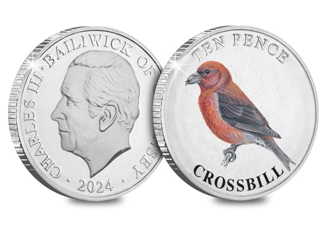 Highlands10ps (Coloured) Crossbill Obv Rev