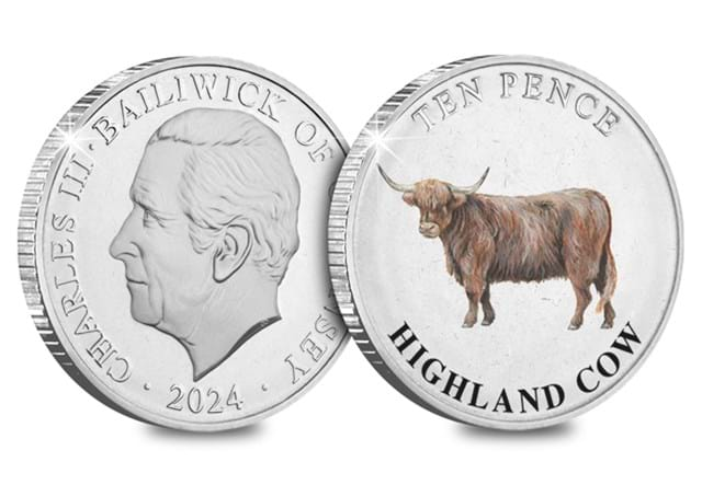 Highlands10ps (Coloured) Highland Cow Obv Rev