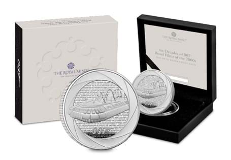 This UK 1oz Silver Coin has been issued by The Royal Mint to celebrate six decades of the James Bond legacy. This is the fifth coin in the series. Struck from 1oz of 99.9% Silver to a Proof Finish.
