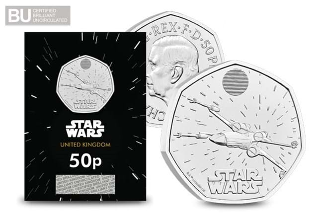 2024 UK Star Wars X-Wing CBU 50p with BU logo