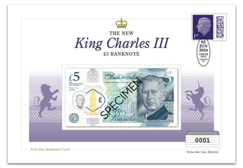 414T King Charles III £5 Banknote Cover Main Image