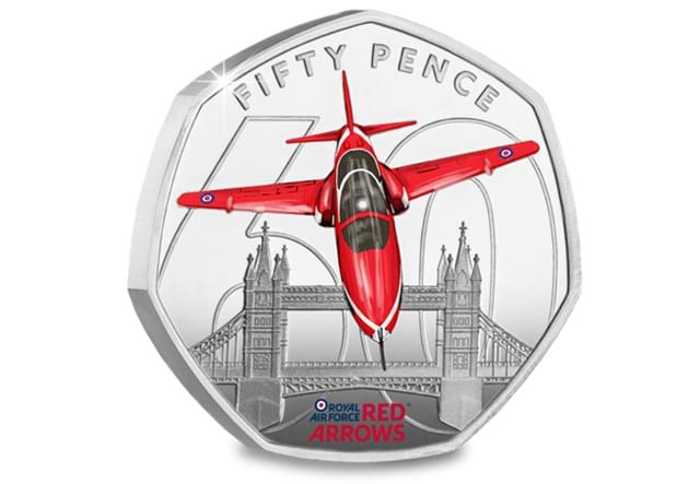 Red Arrows Silver 50Ps London Rev