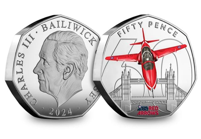 Red Arrows Silver 5Oz 50P Obv Rev