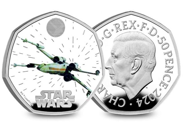 887X UK 2024 Star Wars X Wing Silver 50P Obverse And Reverse