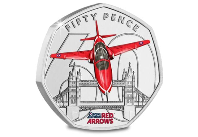 Red Arrows BU (Colour) 50Ps London Rev