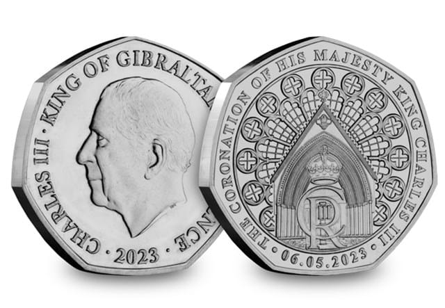 2023 Gibraltar Coronation 50p Obverse and Reverse