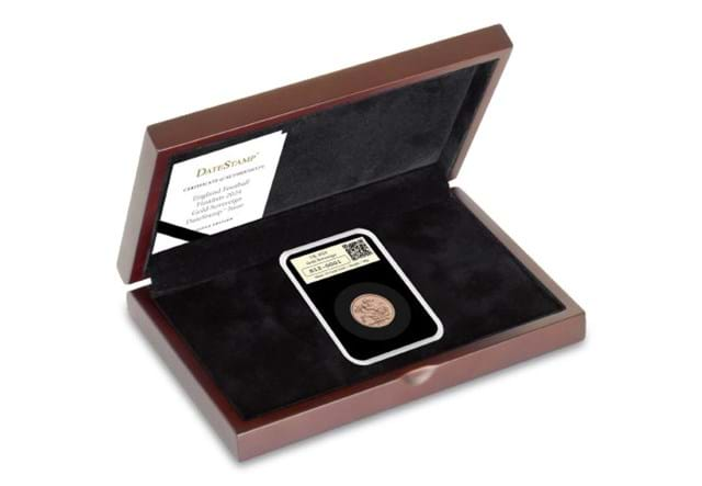 DN Datestamp England Football Finalists Gold Sovereign Product Images In Packaging