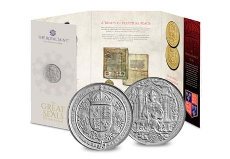 Released by The Royal Mint, this piece features the seal of King Henry VIII known as the golden 'bulla'.