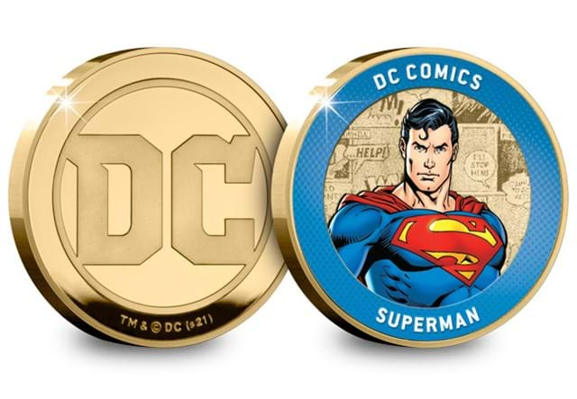 LS DC Medal Gold Plate Superman Both Sides