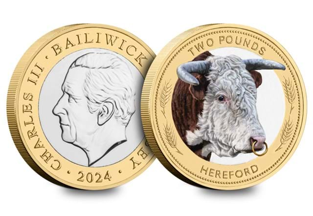 Cow BU £2 Hereford Obv Rev