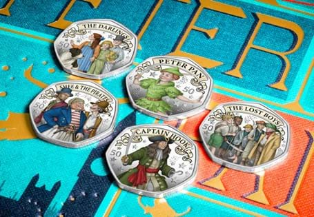 Celebrate 120 years of Peter Pan with the Silver Proof coloured 50p set, featuring beloved characters. Each purchase supports GOSH Charity, helping provide vital care for children & families in need. 