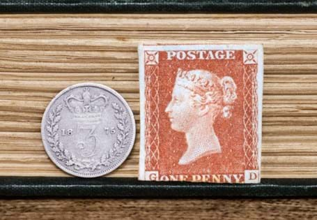 1841 1d Penny Red in unused condition complete with 3 margins. This stamp comes protected in a tamper-proof capsule.