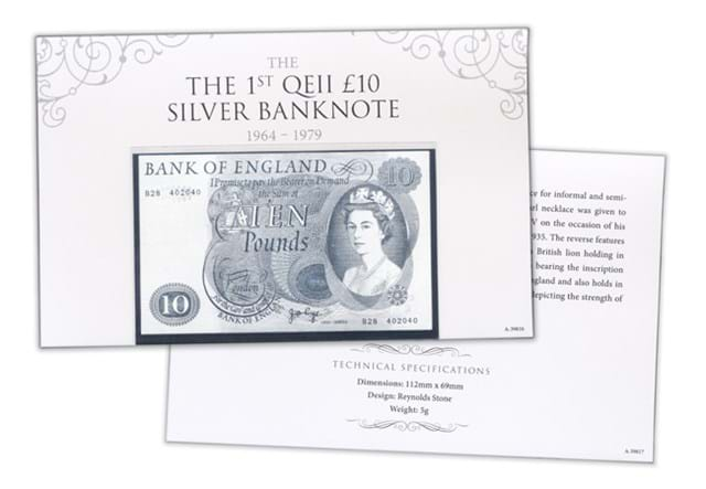 The 1St QEII £10 Silver Banknote