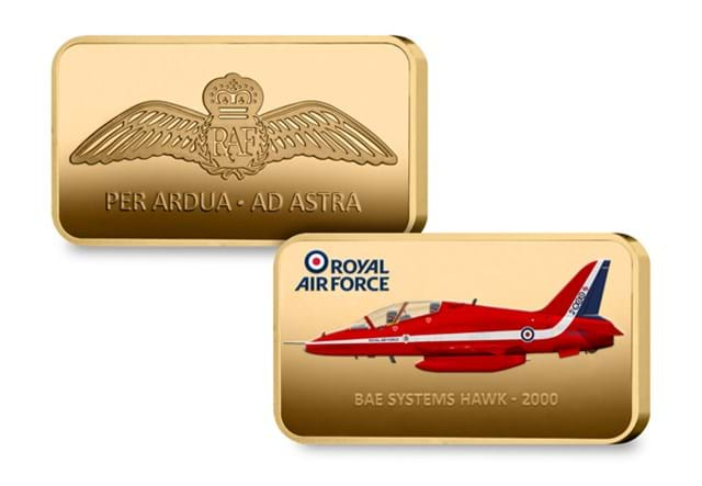 Red Arrows Gold Ingot BAE SYSTEM HAWK 2000 Obv Rev