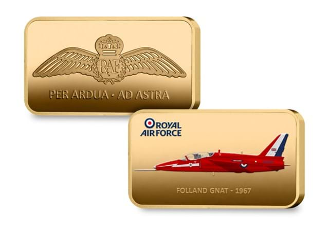 Red Arrows Gold Ingot FOLLAND GNAT 1967 Obv Rev