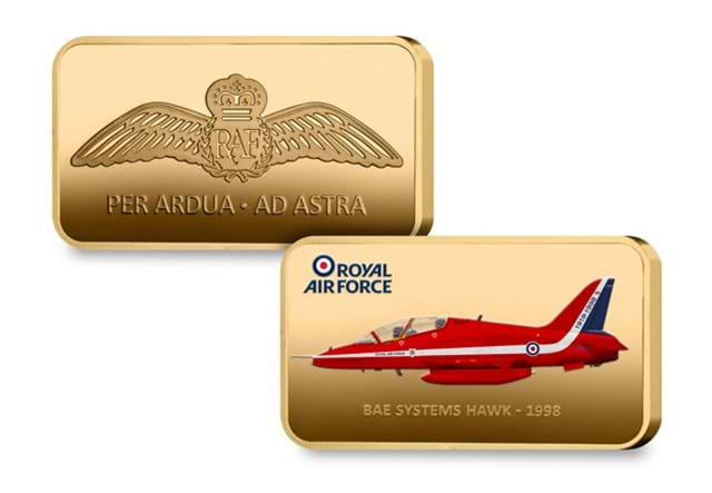 Red Arrows Gold Ingot BAE SYSTEM HAWK 1998 Obv Rev