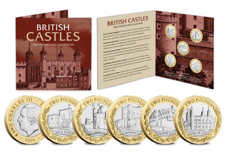 This £2 coin set has been released by Isle of Man to commemorate five iconic British Castles. Struck to a Brilliant Uncirculated quality. Limited to only 2,024 worldwide.