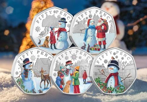 Christmas Snowmen Silver With Colour 50P Set Lifestyle 01