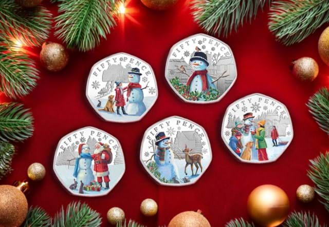 Christmas Snowmen Silver With Colour 50P Set Lifestyle 04