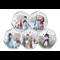 Christmas Snowmen Silver With Colour 50P Set All Rev