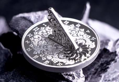 The 2024 Canada Sundial coin, struck to a pristine Proof finish from 1oz of pure silver.