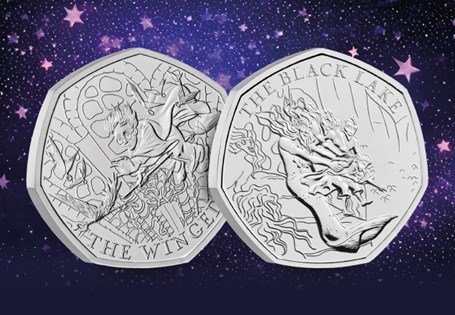 This pair combines the Winged Keys 50p with the Black Lake 50p. Both coins celebrate the much-loved Harry Potter books, and are struck to a Brilliant Uncirculated quality.