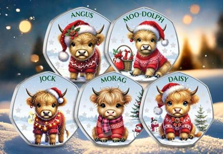 Add festive cheer to your collection with the Merry Christmas to Moo Collection, featuring adorable, holiday-dressed highland cows. Just 2,495 worldwide.