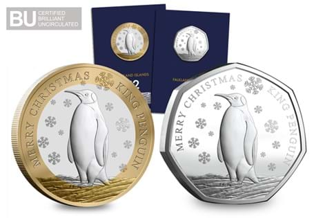 This coin pair features the Falkland Islands new Christmas 50p and £2. Each coin has been struck to a Brilliant Uncirculated quality and protectively encapsulated in official Change Checker packaging.