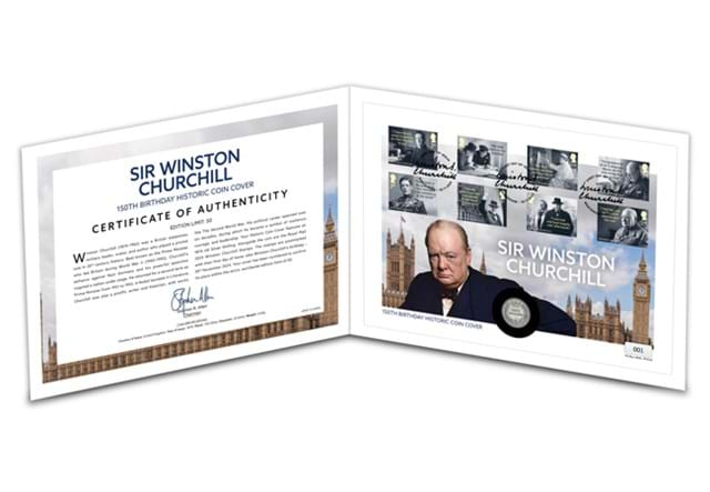 AT Churchill 150Th Birthday Historic Coin Cover Images 5