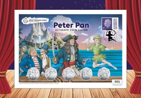 Celebrate 120 years of Peter Pan with this limited edition 2024 Isle of Man 50p Coin Cover, featuring five Brilliant Uncirculated coins and a Royal Mail stamp. 