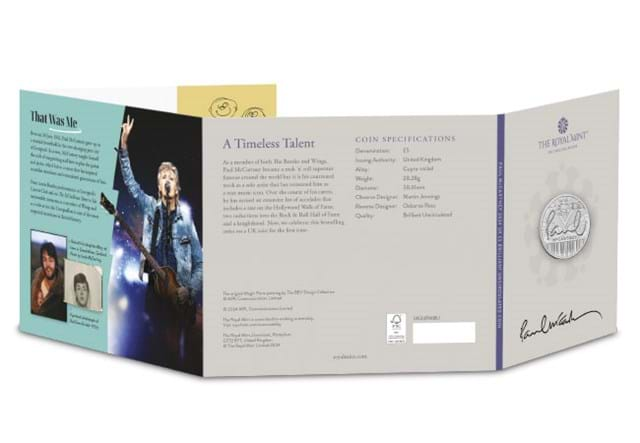 DN 2024 Music Legends Paul Mccartney BU £5 Silver Colour 1Oz Product Images 4