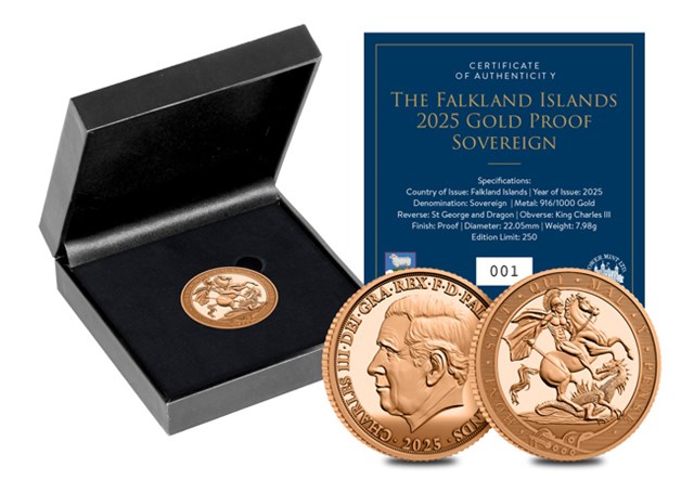 2025 Falklands Sovereign Gold Single Box